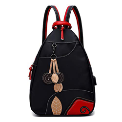 Jywmsc Mujeres Elegante Nylon Ligero Mochila Bolsa de Hombro Al Aire Libre Bolsa de Pecho con Puerto de Carga USB precio