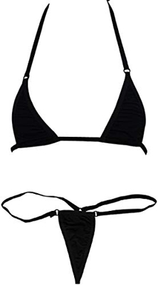 Czizi Mujeres Micro G-String Bikini 2 piezas deslizante Top Tanga Pequeño Sujetador