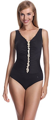 Feba Monokini Moldeador de Silueta Bañadores Trajes de Baño 1 Pieza Ropa Vestidos Playa Verano Mujer F33(Patrón-518, EU 42 = ES (44))