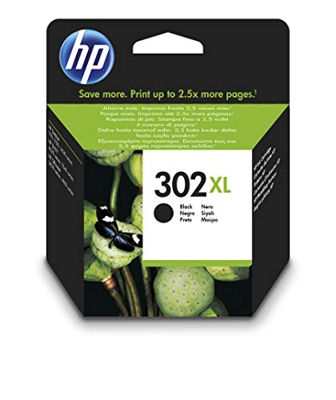 HP 302XL F6U68AE, Cartucho de Tinta Original de alto rendimiento, Negro , compatible con impresoras de inyección de tinta HP DeskJet 1110,2130,3630; E