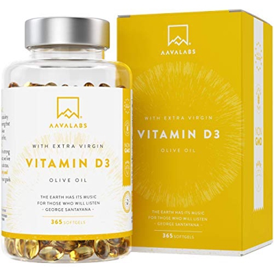 Vitamina D3 [5000 UI] Pura Altamente Concentrada - Vit D3 con Aceite de Oliva Extra Virgen para una Absorción Óptima - Favorece la Función Ósea e Inmu