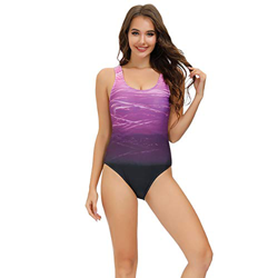 Bañadores de Mujer Traje de una Pieza con Relleno Bañador Push up Ropa de Baño Cintura Alta Size Gradiente de Color Cruz Atrás Slim Fit Cuerpo Atracti características