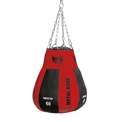 METAL BOXE mb313 V Pera de Boxeo Unisex, Color Negro/Rojo