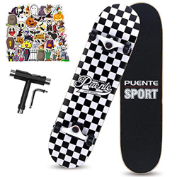 Skateboard pro completo, monopatín de arce canadiense de 8 capas, Skateboard de doble cubierta de 31 pulgadas con rodamientos ABEC-9 y ruedas de PU 95 características