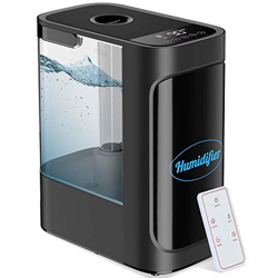 Humidificador de Aire Ultrasónico 4.5L,Humidificador Vapor Frío,con 3 Humedades Ajustables,Temporizador,Función de Aromaterapia,Monitor de Humedad,Con precio