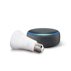 Echo Dot (3.ª generación), tela de color antracita + Bombilla inteligente LED Philips Hue White, compatible con Bluetooth y Zigbee, no se requiere con precio