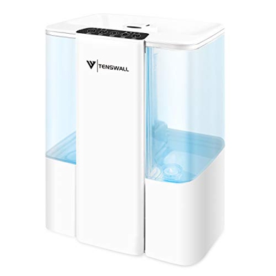 Tenswall Humidificador ultrasónico de 5L, humidificador LED de 7 Colores para el hogar, Yoga, Oficina, SPA, Dormitorio, Apagado automático