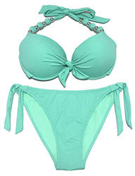 eonar Mujer Push-up Bikini Desmontable Acolchado Bra Ajustable Trajes de baño(S,Light Green) características