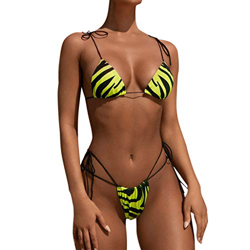 riou Bikinis Mujer 2019 Push up Bikini de Tres Puntos con Estampado de Cebra y Tira Mujeres Conjunto de Traje de BañO Brasileños Bañador Ropa de Dos P precio