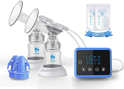 Sacaleches Eléctrico, Bellababy Extractor de Leche Doble Pantalla Táctil Sensible, Múltiples Modos y Niveles de Succión, Portátil,con Bolsas de Almace precio