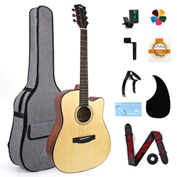 AKLOT Guitarra Acústica,4/4 abeto y caoba Guitarra Folk Acustica 41 pulgadas 6 metálicas cuerdas para adultos niño principiantes precio