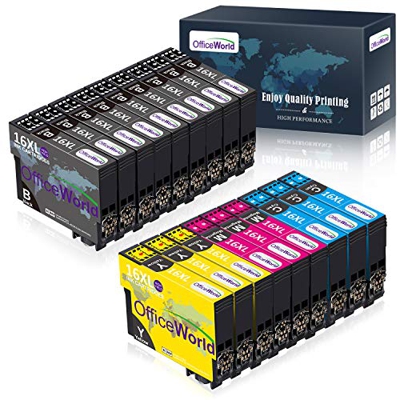 OfficeWorld 16XL Alta Capacidad Cartuchos de Tinta Compatible para Epson 16 con Epson Workforce WF-2630WF WF-2630 WF-2510 WF-2530 WF-2650 WF-2750 WF-2