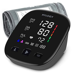 HYLOGY Tensiómetro de Brazo, Monitor de Presión Arterial Digital Automatico con Gran Pantalla LED, Deteccion de Irregular Arritmia, Brazalete 22-42cm, características