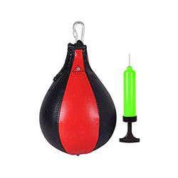 Qdreclod Cuero Peras de Boxeo de Velocidad, Saco de Boxeo Colgante con Inflador Conjunto de Entrenamiento para Entrenamiento Físico MMA Muay Thai o En en oferta