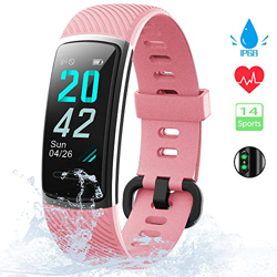 KUNGIX Pulsera Actividad Inteligente, Impermeable IP68 Pulsera Inteligente 0,96 Pulgadas Pantalla Color, Monitor Ritmo Cardíaco y Sueño 14 Modos de De precio