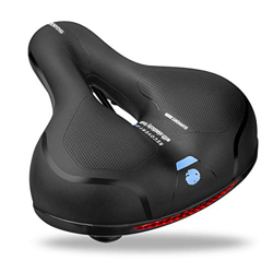 Sillín de Bicicleta, SGODDE Asiento de Bici de Espuma Viscoelástica de Rebote,Asiento de Bicicleta de Gel Hueco y Ergonómico,25*21cm Impermeable y Tra en oferta