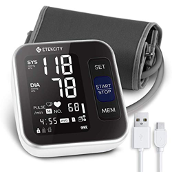 Etekcity Tensiómetro de Brazo Digital Recargable USB, 2 Memorias de Usuario(2 * 120), Monitor de Presión Arterial con Pantalla LED, Brazalete Suave de en oferta