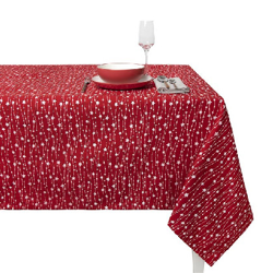 Mantel AlgodÃ³n - Guirnalda 4 Comensales - 150x150 cm Rojo en oferta