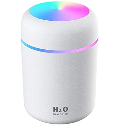 HOUFIL Humidificador Mini - Unidad de humidificación de Primera Calidad con Tanque de Agua de 300ml, Funcionamiento ultrasónico silencioso, Apagado au