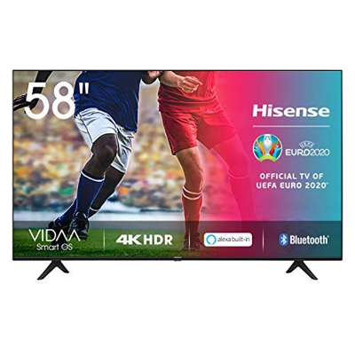 Hisense 58AE7000F (Modelo 2020) - Smart TV 58" 4K Ultra HD, HDR, Ultra Dimming, Bluetooth, Alexa Built-in, Botones Acceso Rápido, VIDAA U 3.0 con IA, 