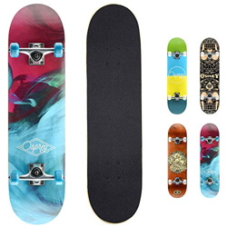 Osprey Complete Beginners Double Kick Trick Skateboard, 31 x 8 Inches Maple Deck en oferta