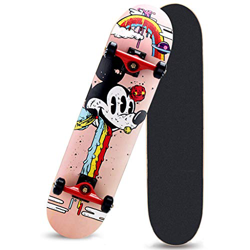 Patinetas completas de 31" 7 capas de arce Monopatín de doble eje de balancín de cuatro ruedas Tabla de skate profesional o principiantes Adultos Adol características