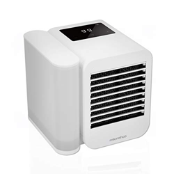 microhoo Aire Acondicionado Portátil Enfriador Aire, 3 en 1 Humidificador Purificador Móvil Mini Ventilador con Cable USB, 99 velocidades, Tanque de A precio