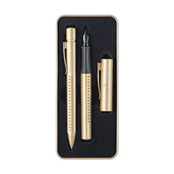 Faber-Castell 201625 Grip Edition - Set de regalo, pluma estilográfica M y bolígrafo con mina XB, en estuche de metal de alta calidad, color dorado precio