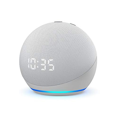 Nuevo Echo Dot (4.ª generación) | Altavoz inteligente con reloj y Alexa | Blanco