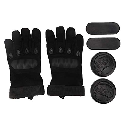 Alomejor 1 par de Guantes deslizantes Guantes Longboard Speed ​​Brake Monopatín Transpirable Monopatín Transpirable para Patinar(Black)