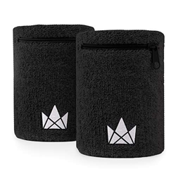 Muñequera Sweatband, 2-pack, con Bolsillo (Negro - S) en oferta