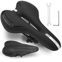 Qxmcov Sillines de Bicicleta Gel Montaña Antiprostatico, Cojín de Ciclismo Silicona, Asiento de Bici con Funda Impermeable & Kit Rueda para Electrica  características