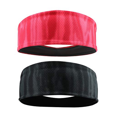 QKURT Deportes Diadema (2PCS), Unisex Sweatband Yoga Fitness Sudaderas para Correr, Senderismo, Hacer Ejercicio, Ciclismo, Yoga - Estiramiento de Hume