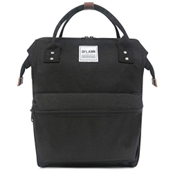 Oflamn Mochila para Mochila portátil Bolsa de Escuela de Lona Unisex Vintage Daypack para Hombres y Mujeres, Colegio y niños (Negro) características