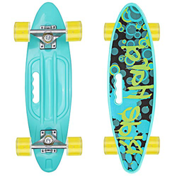 Afloia Skateboard 55cm/22inch para Principiantes Adultos y Niños, Mini Cruiser Retro Skateboard con All-in-One Skate T-Tool, Skateboard con 4 LED PU R características