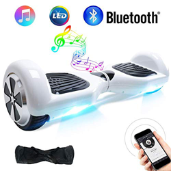 Windgoo N1 Overboard Hoverboard, 6.5 Pulgadas 250W 2WD Glyboard, Actualiza con Luz LED, Regalo para Niño Adulto (White-Bluetooth) en oferta