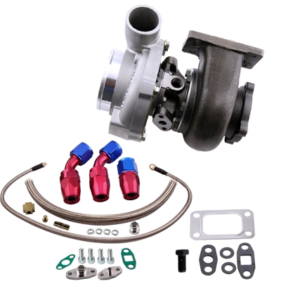 Turbo Cargador Kit para GT30 GT3076 GT3037 + Oil Drain Return  and  Oil FEED Line