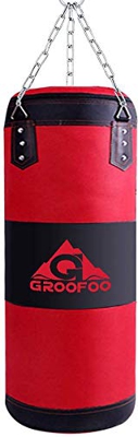 GROOFOO Saco de Boxeo Niños Tarea Pesada Oxford Boxing Bag para Entrenamiento de Boxeo para Niños Bolsa sin llenar con Cadena Montaje para MMA Muay Th