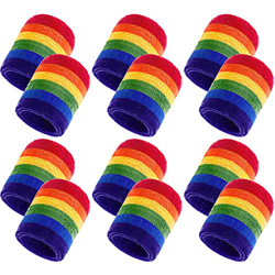 Bememo Muñequeras deportivas de algodón (pulsera banda) para tenis, baloncesto, correr, gimnasio y hacer ejercicio 12 pack arco iris precio