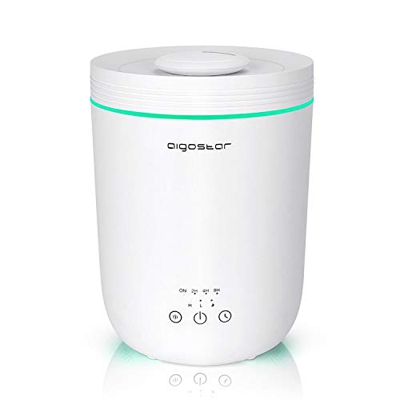 Aigostar Misty-2,2L Humidificador de aire Ultrasónico,Difusor de aceites esenciales para Bebés,temporizador 8 horas,Modo Reposo y apagado Automático,2