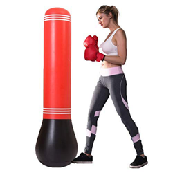 Stronrive 59.06in Saco de Boxeo Pesado Inflable, Saco De Boxeo De Pie para Niños, Vaso De Columna Inflable De PVC para Niños, Accesorios De Fitness pa en oferta