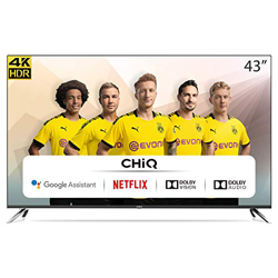 CHiQ Televisor Smart TV LED 43 Pulgadas, 4K UHD, HDR10/HLG, Android 9.0, WiFi, Bluetooth, 3 x HDMI, 2 x USB - U43H7A precio