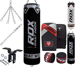 RDX Saco de Boxeo Relleno MMA Muay Thai Kick Boxing Artes Marciales con Soporte Pared Cadena Guantes 8PC 4FT 5FT Punching Bag precio