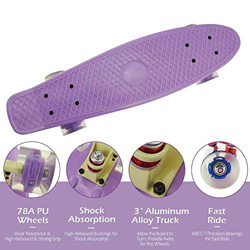 Godya Planche à roulettes pour débutants Mini Cruiser Skateboard rétro pour Enfants Garçons Jeunes débutants características