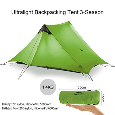 KIKILIVE Nueva Tienda de campaña Ultraligera LanShan para Uso en Exteriores, 1 Persona / 2 Personas Carpa Refugio Acampar, mochilear y Caminar