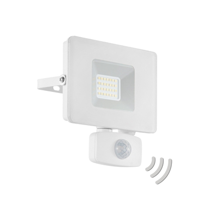 Foco de exterior LED Faedo 3, sensor, blanco, 20W