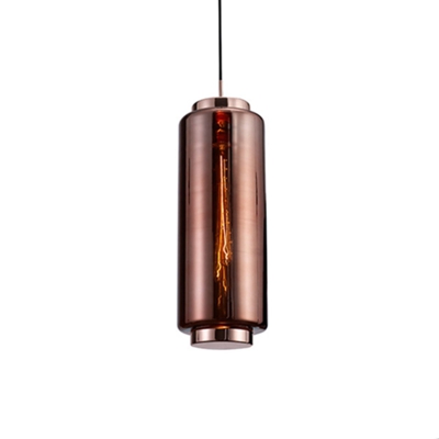 Lámpara colgante vidrio Jarras, alto 53,5 cm cobre