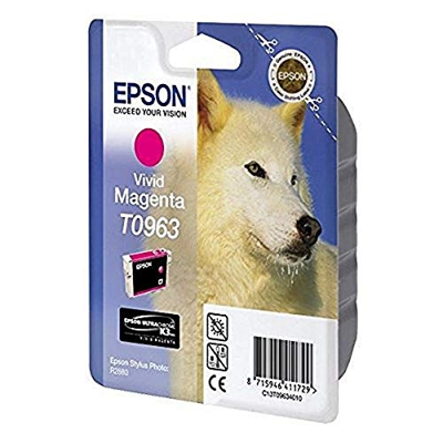 Epson T0963 - Cartucho de tinta (865 páginas), magenta válido para EPSON Stylus Photo R2880, Ya disponible en Amazon Dash Replenishment