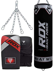 RDX Saco de Boxeo Relleno MMA Muay Thai Kick Boxing Artes Marciales con Guantes Cadena Entrenamiento 4FT 5FT Punching Bag características