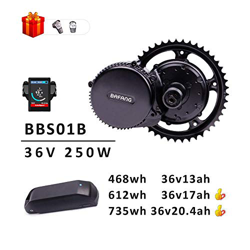 DERUIZ Bafang Kit Bicicleta Electrica BBS01B 250w 350w BBS02B 500w 36v Ebike Motor Motores Electricos para Bicicletas con Batería de Litio características